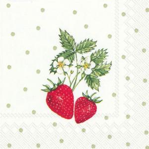 Servetter - Little lovely strawberries (Kaffe)