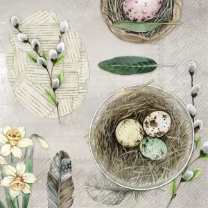 Servetter - Eggs And Feathers Nature (Lunch)