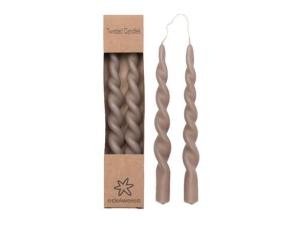 Twistat ljus 2-pack, Simply Taupe