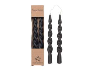 Twistat ljus 2-pack, Muted Black