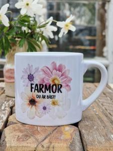 Mugg Blommig, Farmor du är bäst - Gamla Stans Kreativa