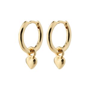 Örhängen Guldpläterade, Hoops med hjärta, Dixie – Pilgrim