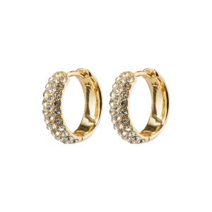 Örhängen, Hoops med kristaller, Guldpläterade Shea – Pilgrim