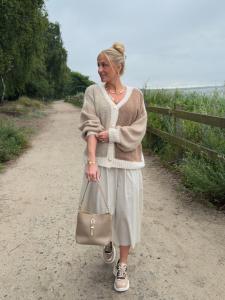 Kofta Blockstickad, Beige / Sand / Offwhite, Azra - Gemini