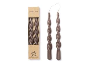 Twistat ljus 2-pack, Chocolate