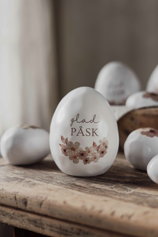 Majas Ägg Floral, Stående "Glad Påsk" - Majas Cottage