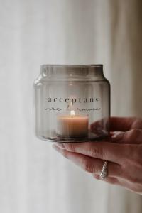 Ljuslykta "Acceptans Inre harmoni", Rökfärgat glas - Majas Cottage