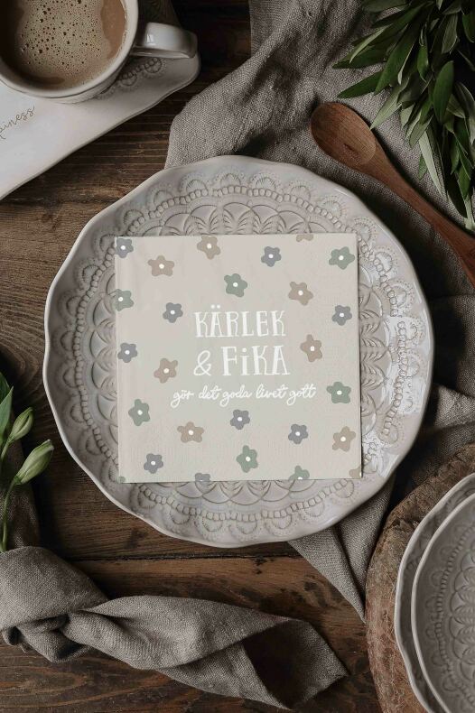 Servett Kärlek & Fika Gör det goda livet gott - Majas Cottage
