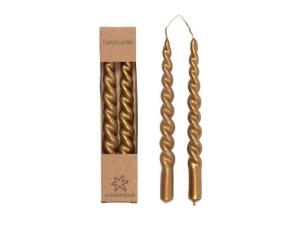 Twistat ljus 2-pack, Gold