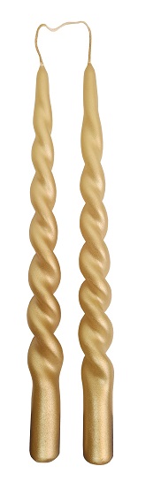 Twistat ljus, Guld (2-pack)