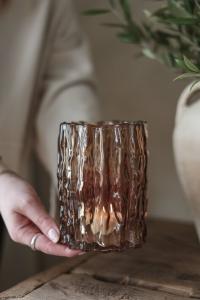 Majas Ljuslykta Classico, Brunfärgat glas (11x15 cm) - Majas Cottage