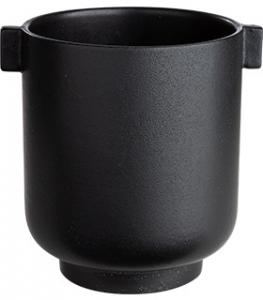 ERNST Kruka med öra, svart stengods (Höjd 18 cm)