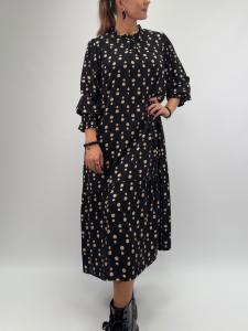 Klänning Svart med beige prickar, Hana - Gemini