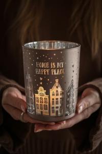Majas Ljuslykta, Home is my happy place (Greige, 10x12 cm) - Majas Cottage