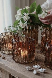 Majas Ljuslykta Classico, Brunfärgat glas (11x12 cm) - Majas Cottage