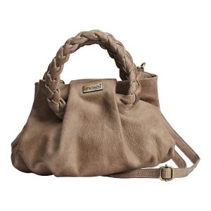 Handväska med flätade bärremmar, Taupe, Greta - the moshi