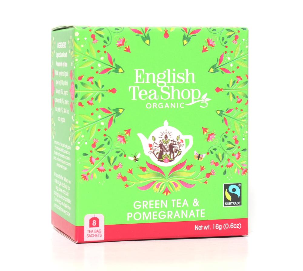 Te Grönt, Granatäpple EKO, Mini-ask te från English Tea Shop