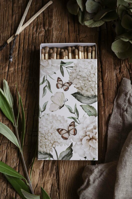 Majas Tändsticksask, Hortensia & fjärilar - Majas Cottage