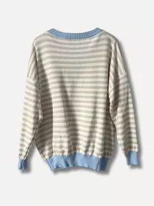 Finstickad tröja, Randig Beige / Vit - Reunion    BERÄKNAD LEV: FEB