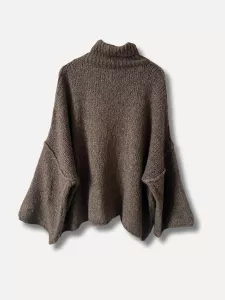 Stickad tröja med polo, Taupe Åre - Reunion