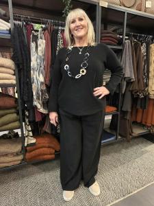 Byxa, Vida ben - resår & knytband, Svart, Sanne - Soulful Fashion