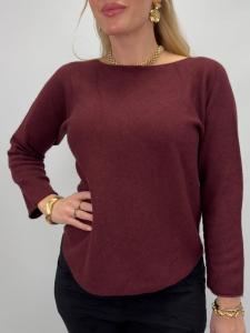 Stickad tröja, Vinröd Stella - Gemini