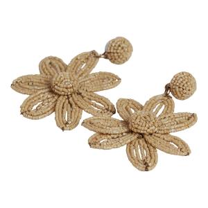 Örhänge, Beige pärl-blommor, Clara - the moshi