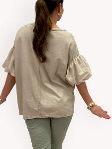 T-shirt med volymärm, Beige Noemi - Gemini