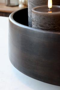 Träfat / Skål, Tours, Mörkt mangoträ, Dia: 35 cm - Chic Antique