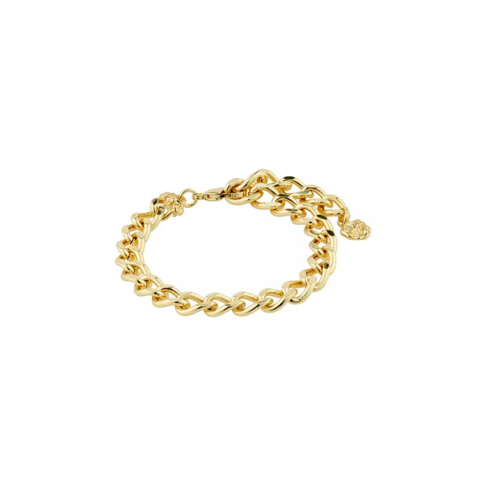 Armband, Återvunnen guldpläterad pansarkedja CHARM – Pilgrim