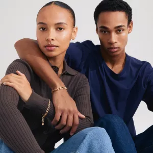 Armband, Återvunnen guldpläterad pansarkedja CHARM – Pilgrim