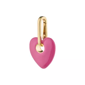 Berlock, Återvunnet guldpläterad Heart-hänge Pink/Gold CHARM – Pilgrim
