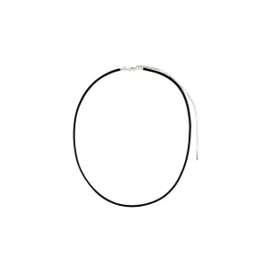 Halsband, Lädersnöre Svart / Silverpläterat CHARM – Pilgrim