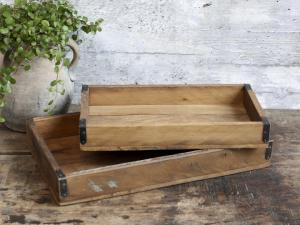 Unik trälåda med metallbeslag, Grimaud - Chic Antique