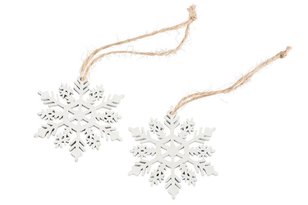 Snöflinga hängande i rep, vit - A lot