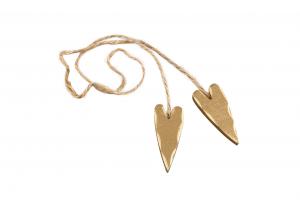 Trähjärtan (2 guldfärgade i rep) - A lot  (43185)