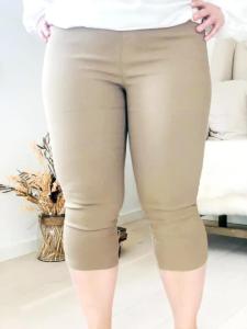 Capribyxa / Leggings Stretchig, Beige, Miriam (Plus Size) - Cat & Co