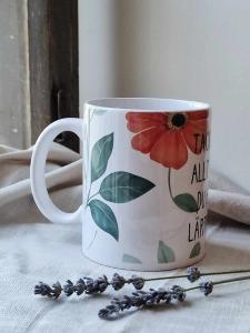 Mugg, Tack för allt som du har lärt mig! (Röd blom) - Gamla Stans Kreativa