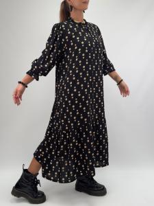 Klänning Svart med beige prickar, Hana - Gemini