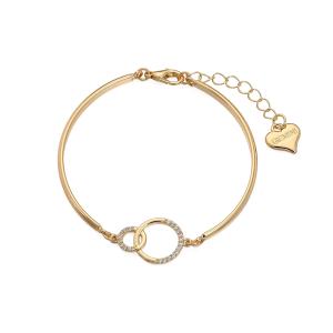 Armband, Guldfärgat halvstelt med sammanlänkade ringar - Gemini