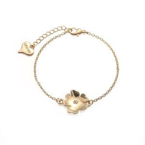 Armband, Guldfärgat med blomma - Gemini