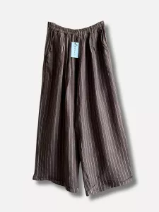 Linnebyxa, Randig Mörkbrun / Vit Bea - Reunion Home