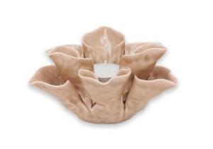 Ljuslykta Blomma Beige - Mitt & Ditt