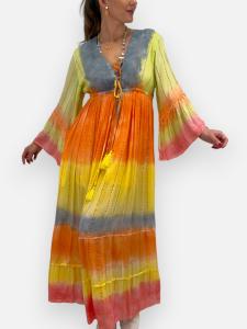 Klänning Randig, Orange Nira - Gemini