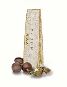 HURRA Chokladkort (vit/guld) - Klaras Goda Presenter