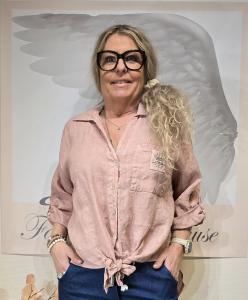 Linneblus med knyt, Gammelrosa, Annie - Soulful Fashion