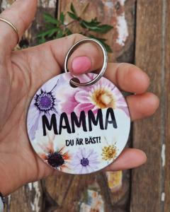 Nyckelring Blommig, Mamma Du är bäst! - Gamla Stans Kreativa