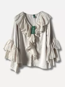 Topp med volang, , Beige Donnatella - Reunion Home