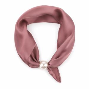 Scarves med magnetknäppe (vit pärla), Gammelrosa - Three M
