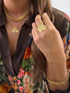 Blus Brun mönstrad, Denise - Gemini